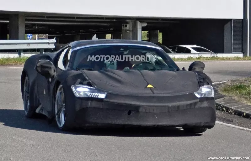 Spy shots of the Ferrari SF90 Stradale Spider.