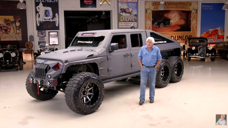 Jay Leno tests a Jeep 6x6 built by Apocalypse Florida.