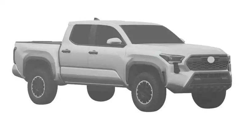 The patent drawings likely reveal a 2024 Toyota Tacoma model change.