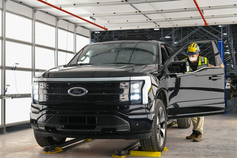 Ford will produce 150,000 F-150 Lightning electric trucks per year.