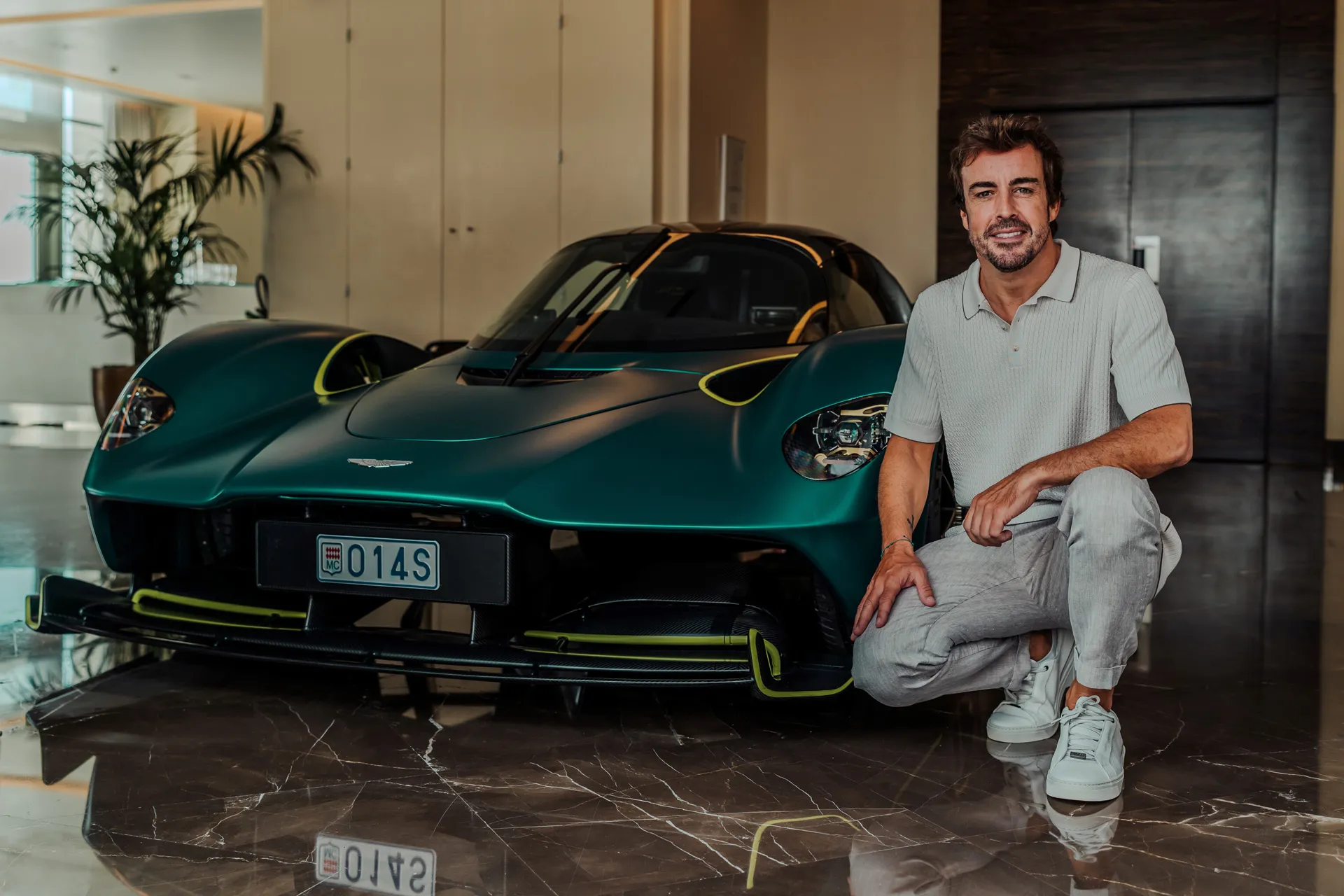 Fernando Alonso takes delivery of Aston Martin Valkyrie